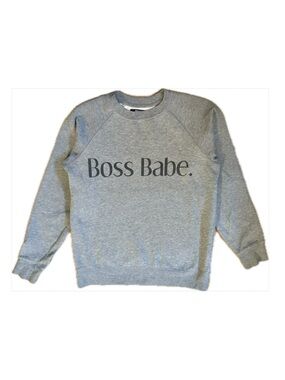 🇨🇦 Brunette the Label Boss Babe Sweatshirt XS Charcoal
